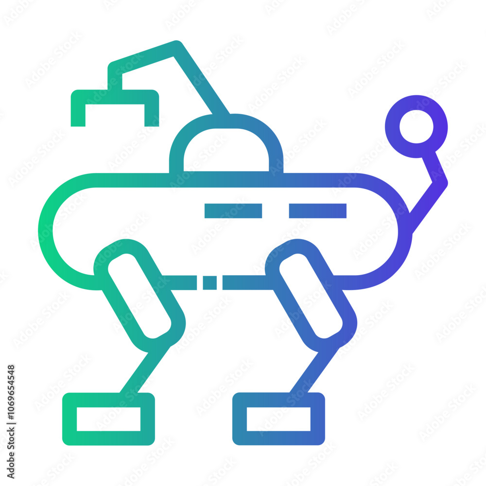 robot dog Line Gradient Icon robot dog Line Gradient Icon