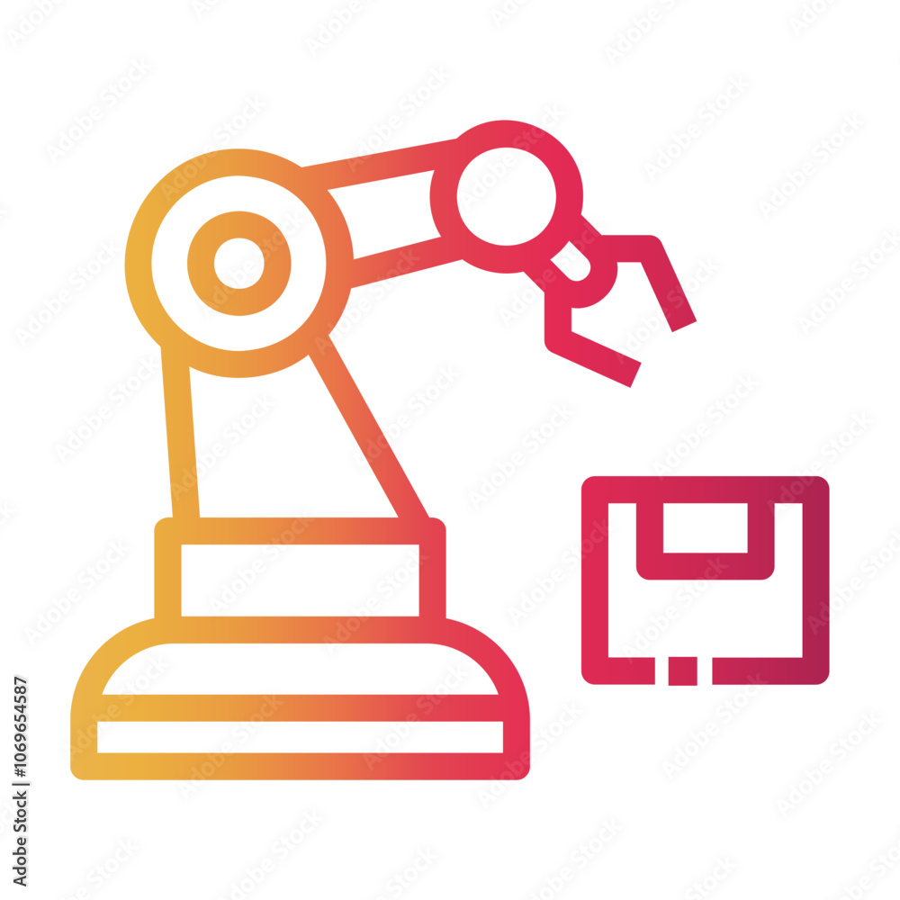 robotic arm Line Gradient Icon