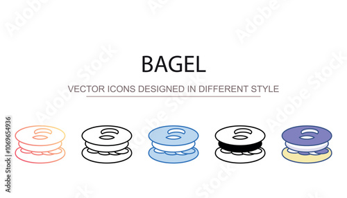 Bagel icon design with white background stock illustration