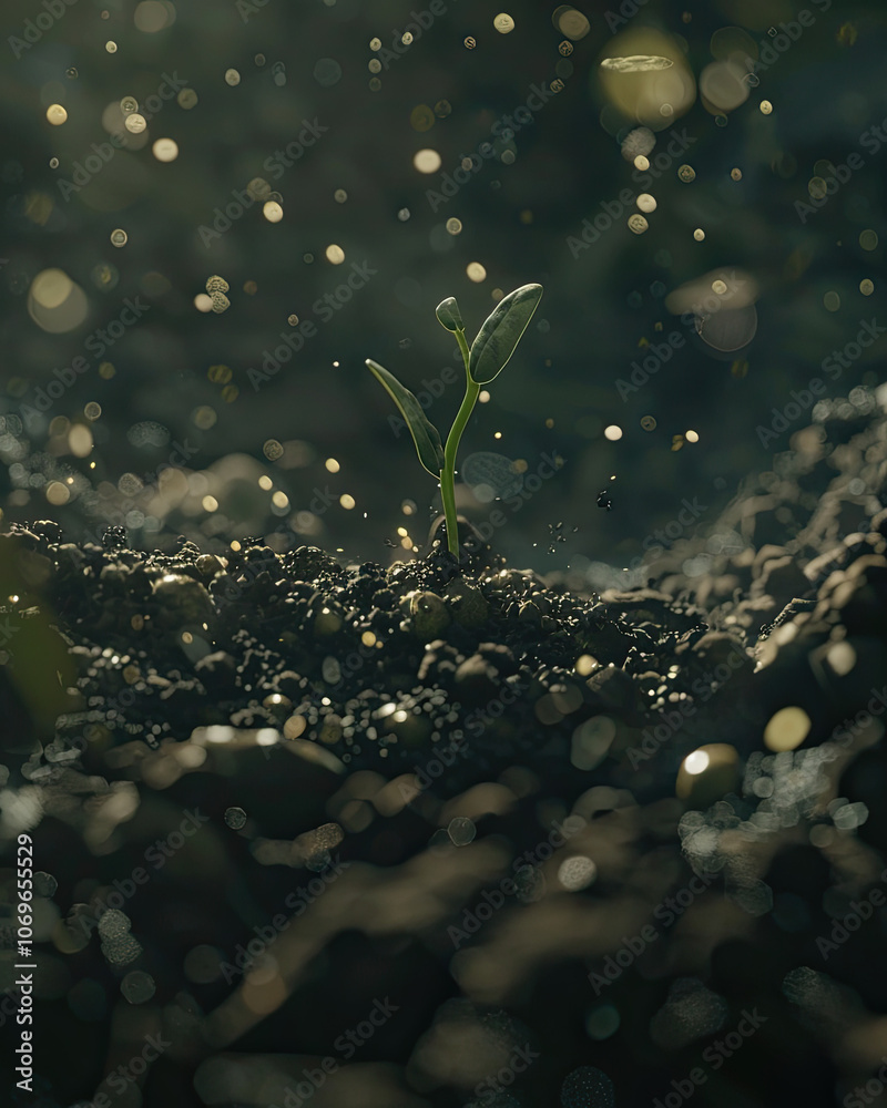 Cinematic Germination: Seed Sprouting with Roots in Soil Cinematic Germination: Seed Sprouting with Roots in Soil