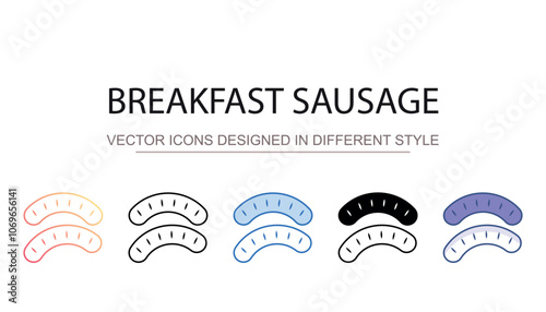 Breakfast Sausage icon design with white background stock illustration