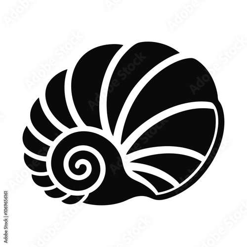 Spiral outline seashell vector icon design