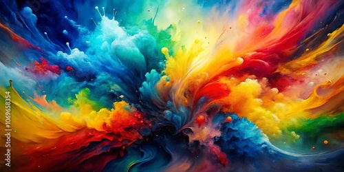 Wallpaper Mural A vibrant explosion of swirling colors, a symphony of hues dancing in a kaleidoscope of abstract form. Torontodigital.ca
