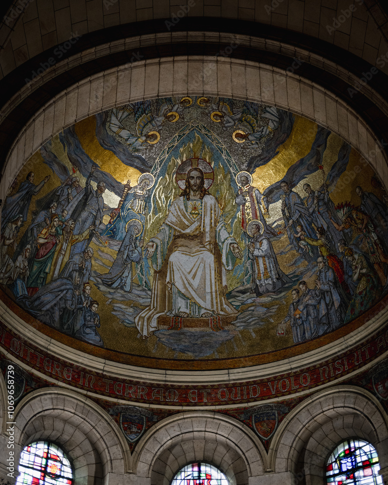 Obraz premium Ornate Religious Mosaic in Historic Church Interior
