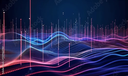 Abstract dot point connect with gradient line and aesthetic Intricate wave line design , internationalization social network or business big data connection technology concept


