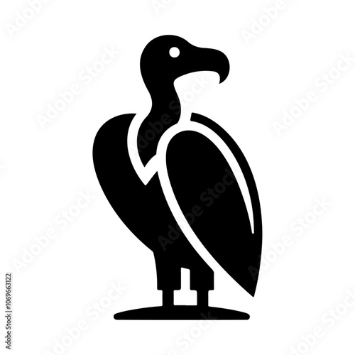 Black silhouette vulture bird animal sitting vector icon design