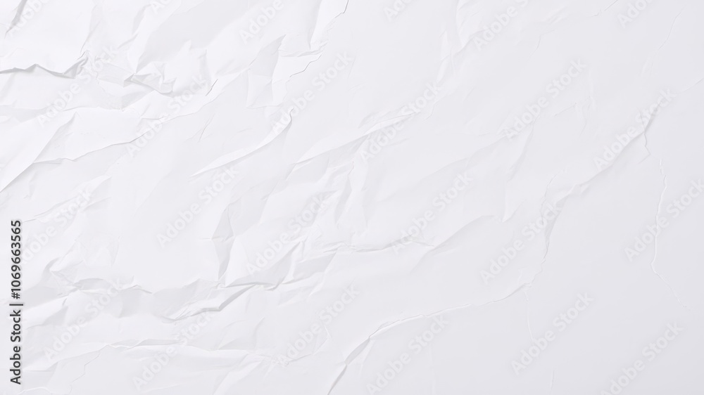 Obraz premium White creased poster with artistic texture, design, empty