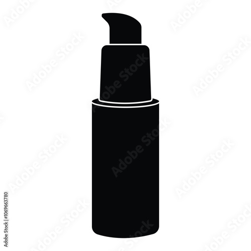 airless pump bottle mockup. Vector illustration isolated on white background. Сan be used for cosmetic, medical and other needs. Symmetrical lighting scheme.