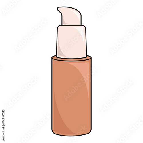 airless pump bottle mockup. Vector illustration isolated on white background. Сan be used for cosmetic, medical and other needs. Symmetrical lighting scheme.