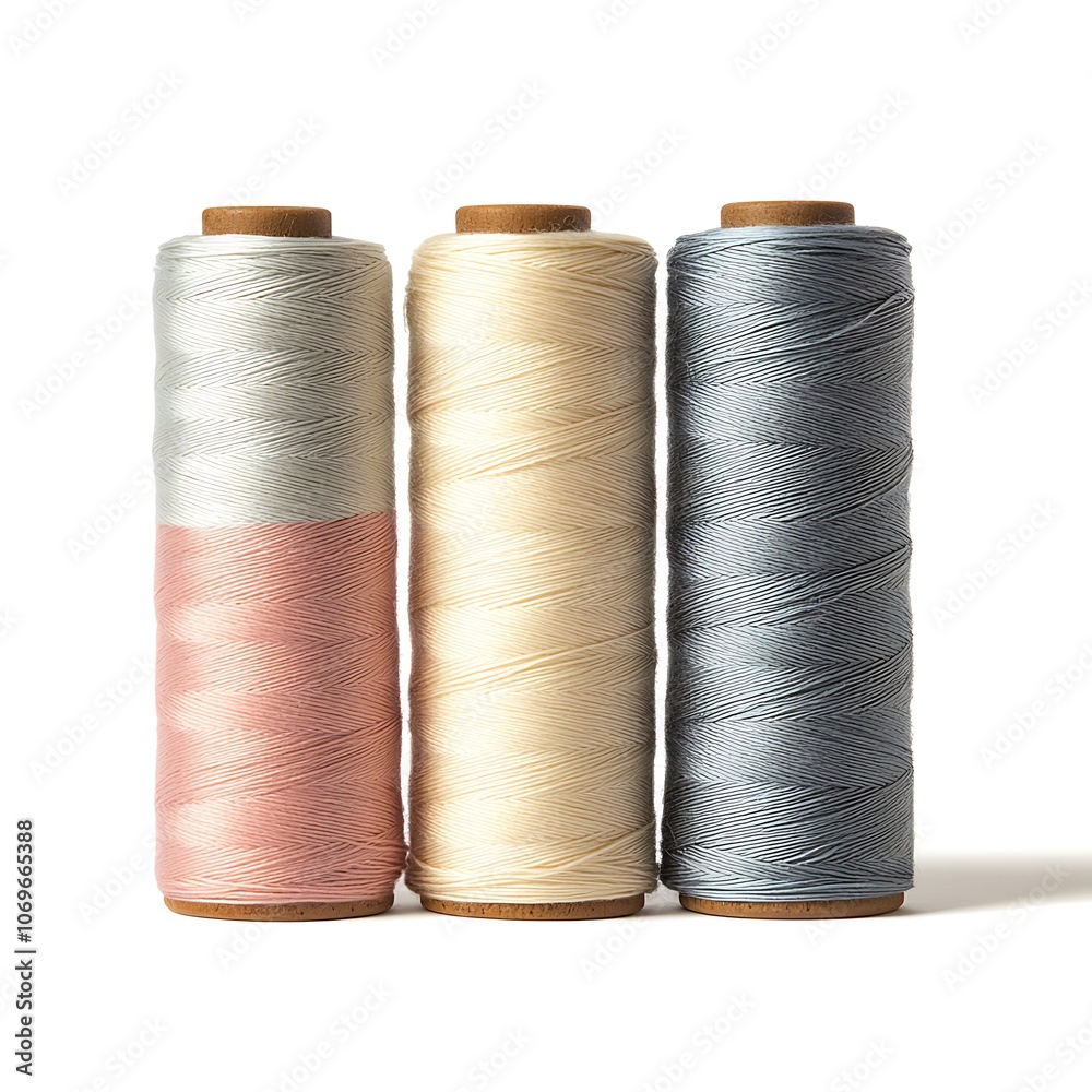 Cotton Sewing Thread isolated on white background, close up Cotton Sewing Thread isolated on white background, close up