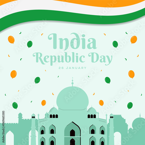 india republic day illustration design in flat style