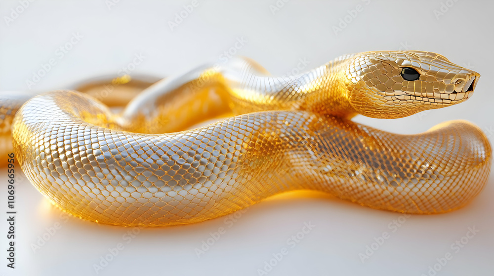Golden Snake 3D Illustration Golden Snake 3D Illustration