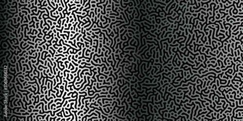 Abstract Reaction-diffusion Turing pattern natural texture Silber gradient color scheme. Linear design with biological algorithm psychedelic background. Reaction-diffusion or truing patter