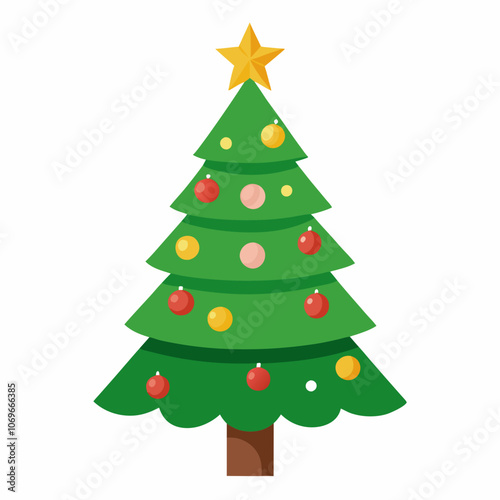 Christmas Trees A With White Background