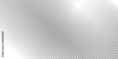 Polka dot light halftone pattern. Gradient dots background. Futuristic vector illustration. Abstract curves. Points backdrop. Dotted spotted pattern.