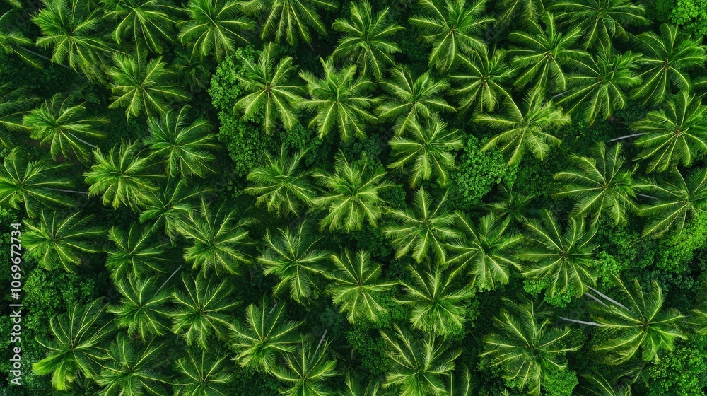 Aerial View of Lush Tropical Palm Trees Canopy Nature Background Aerial View of Lush Tropical Palm Trees Canopy Nature Background