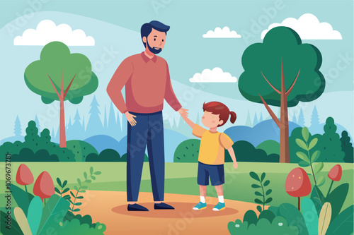 Father and Daughter Enjoying a Sunny Day in the Park