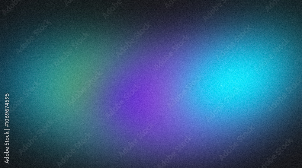 Abstract glowing color spots, spotlight grainy backdrop design. Blue purple green color, wave shaped noisy gradient on dark, vibrant color flow, bright, shine, poster, banner, header, cover Abstract glowing color spots, spotlight grainy backdrop design. Blue purple green color, wave shaped noisy gradient on dark, vibrant color flow, bright, shine, poster, banner, header, cover
