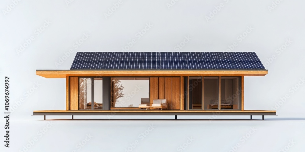 Modern Eco-Friendly House with Solar Panels Modern Eco-Friendly House with Solar Panels