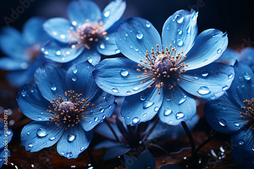 Macro photography flowers on a dark background
