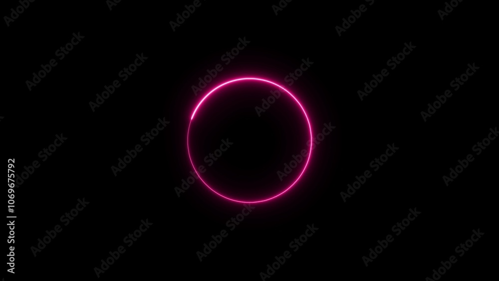 Geometric shape circle neon light purple for advertising and banner. Illustration Geometric shape circle neon light purple for advertising and banner. Illustration