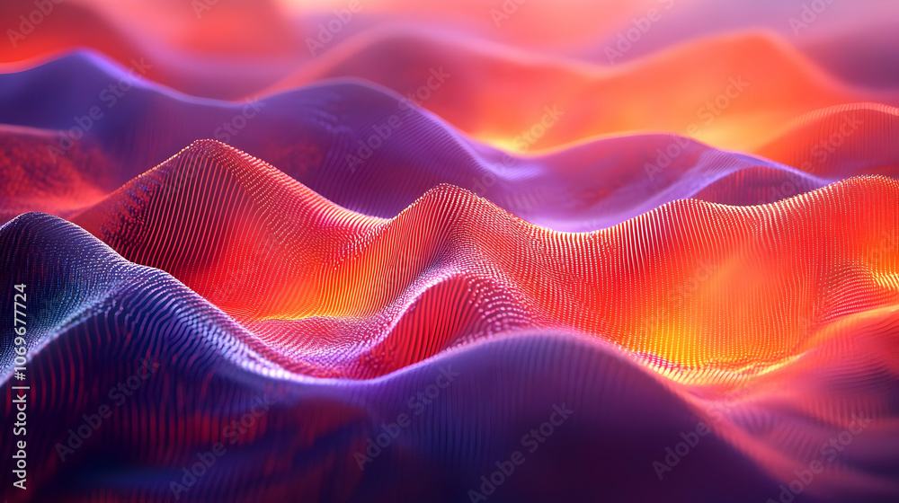 Obraz premium Abstract 3D Background with Wavy Lines and Gradient Colors