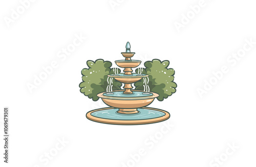 Fountain design vector