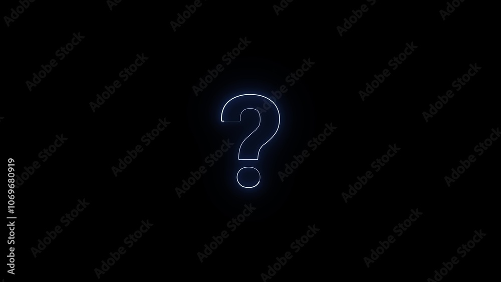 Neon question and exclamation mark on dark Background Neon question and exclamation mark on dark Background