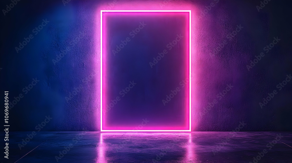 Abstract Background with Neon Glow - Futuristic and Glowing