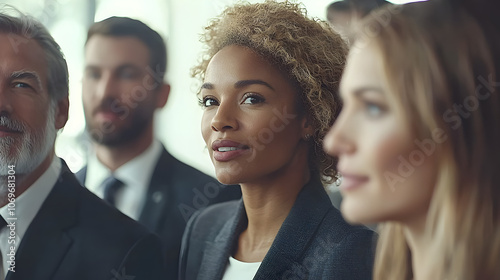 Diverse Professionals in a Business Meeting Fostering Teamwork and Leadership in a Modern Office