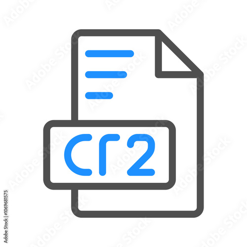 Cr2 Color line icon for document files, perfect for websites, ui and mobile apps.