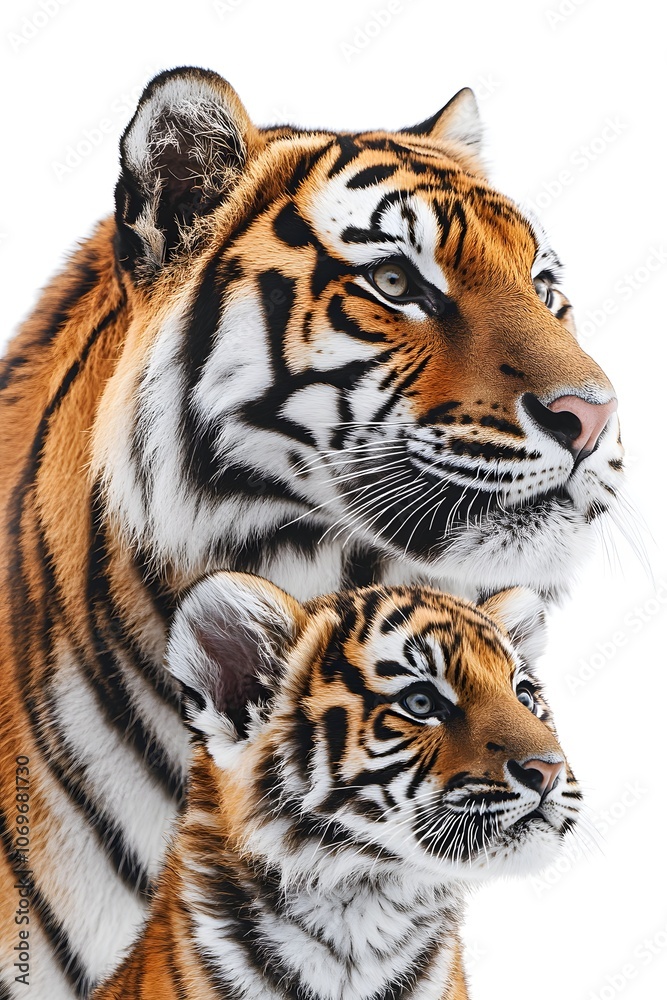 Fototapeta premium The tiger and its child