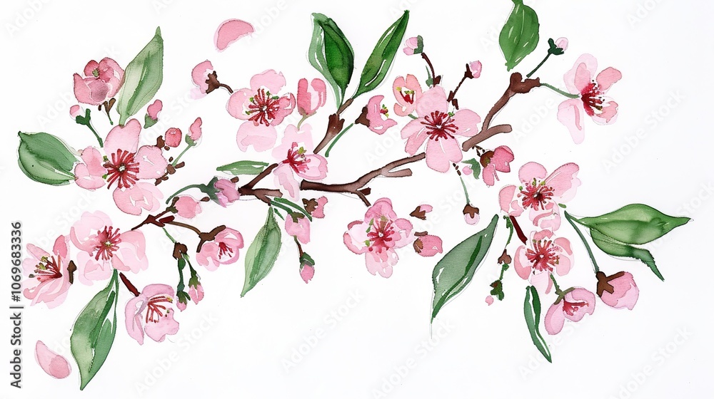 Cherry Blossom Watercolor Petal Frame - a delicate and enchanting design. The watercolor petals create a soft and elegant border, perfect for adding a touch of nature's beauty.