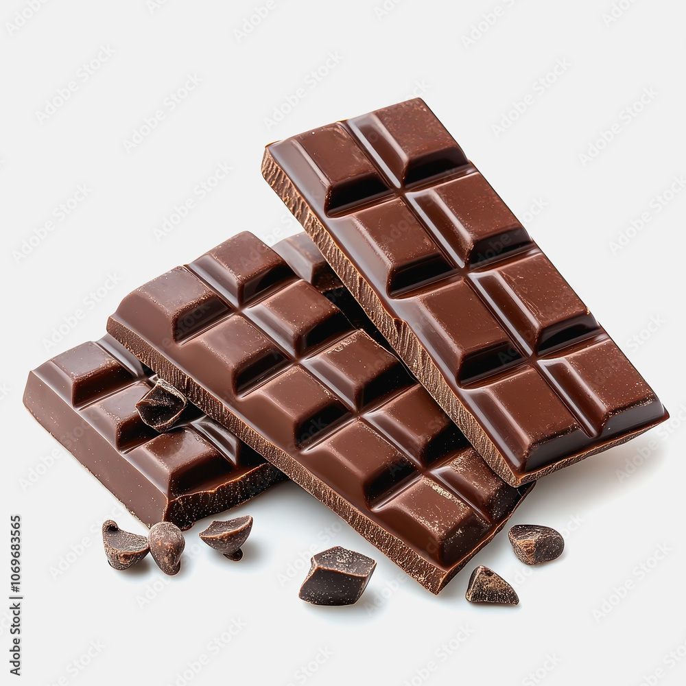 Indulge in these rich chocolate bars, beautifully arranged on a clean white background. Perfect for dessert lovers and culinary creations alike! Indulge in these rich chocolate bars, beautifully arranged on a clean white background. Perfect for dessert lovers and culinary creations alike!