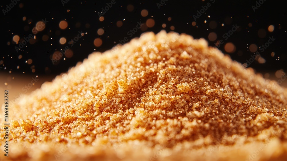 Closeup of Organic Brown Sugar Crystals on Wooden Spoon Macro Photography Closeup of Organic Brown Sugar Crystals on Wooden Spoon Macro Photography