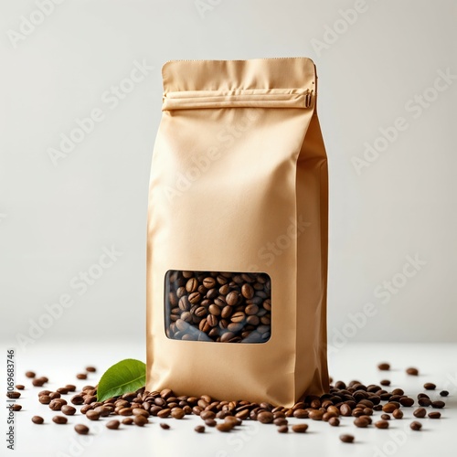 Fresh Brew: Roasted Coffee Beans in Kraft Packaging