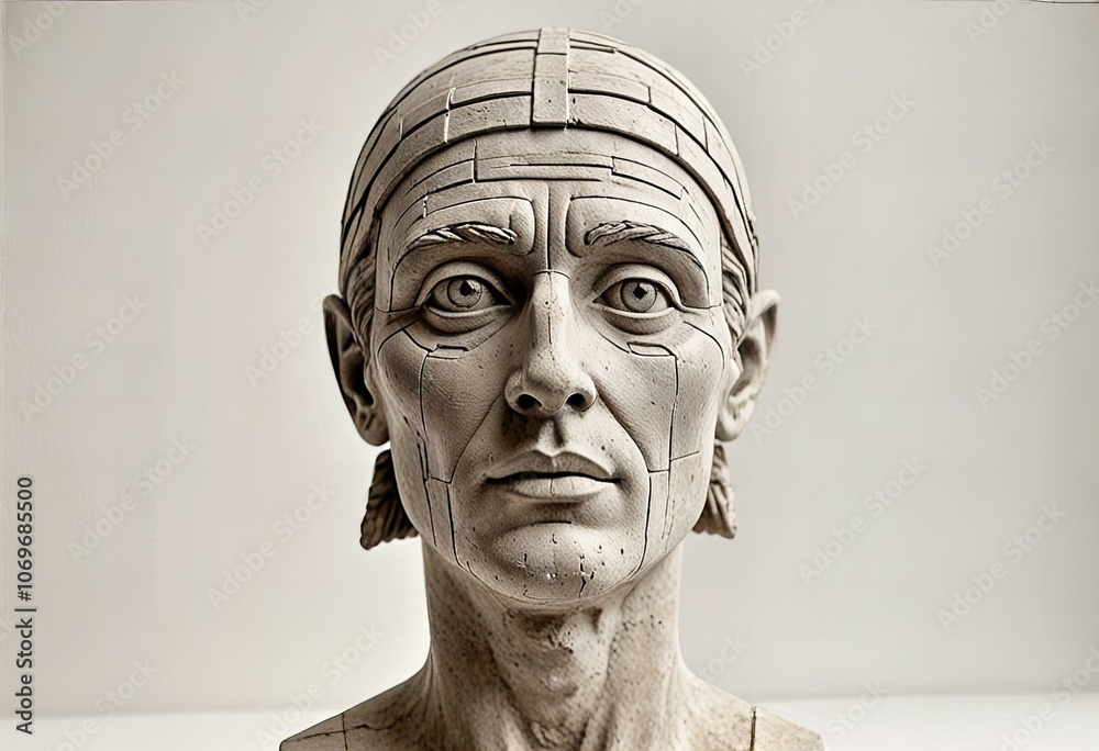 Fototapeta premium Skinwalker statue on a white background