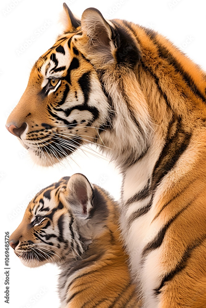 Fototapeta premium The tiger and its child