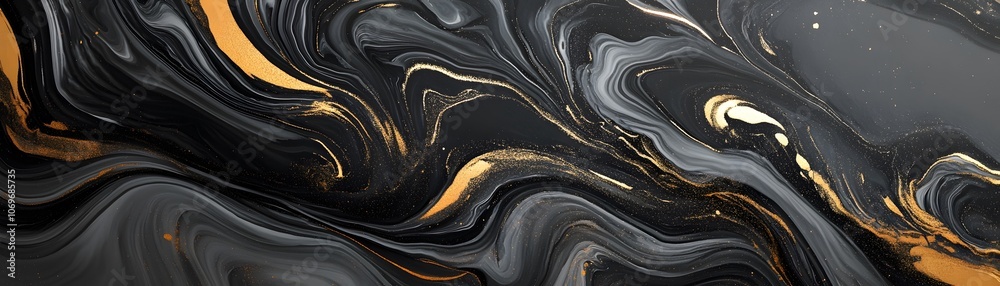 custom made wallpaper toronto digitalAbstract Swirling Black, White, and Gold Liquid Art