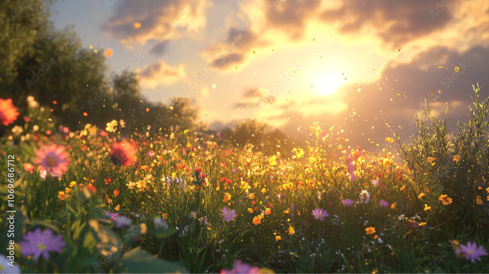 photo of flowers in a meadow photo of flowers in a meadow