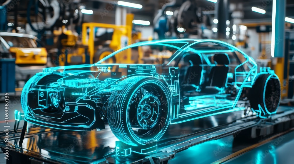 Fototapeta premium Conceptualizing the future of electric vehicles through advanced user interfaces.