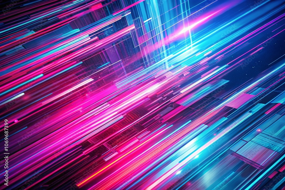 Abstract Glitch Art with Vibrant Pink and Blue Lines Creating a Dynamic Visual Experience and Copy Space for Text or Design Elements in a Modern Aesthetic Abstract Glitch Art with Vibrant Pink and Blue Lines Creating a Dynamic Visual Experience and Copy Space for Text or Design Elements in a Modern Aesthetic