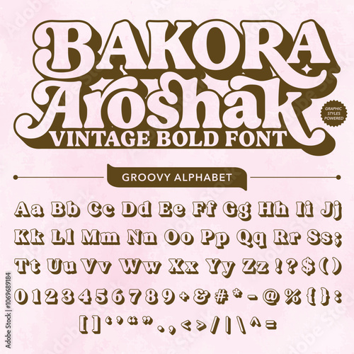 Transparent Bakora Aroshak Groove Retro Vintage Display Bold Font alphabet
