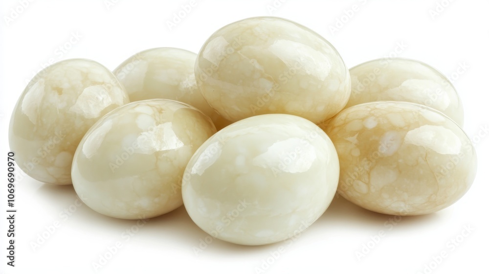 Glossy decorative eggs arranged artistically Glossy decorative eggs arranged artistically