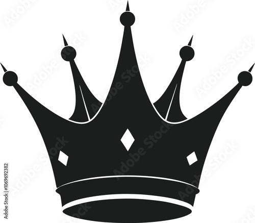 Minimalist Black Crown Vector Illustration
