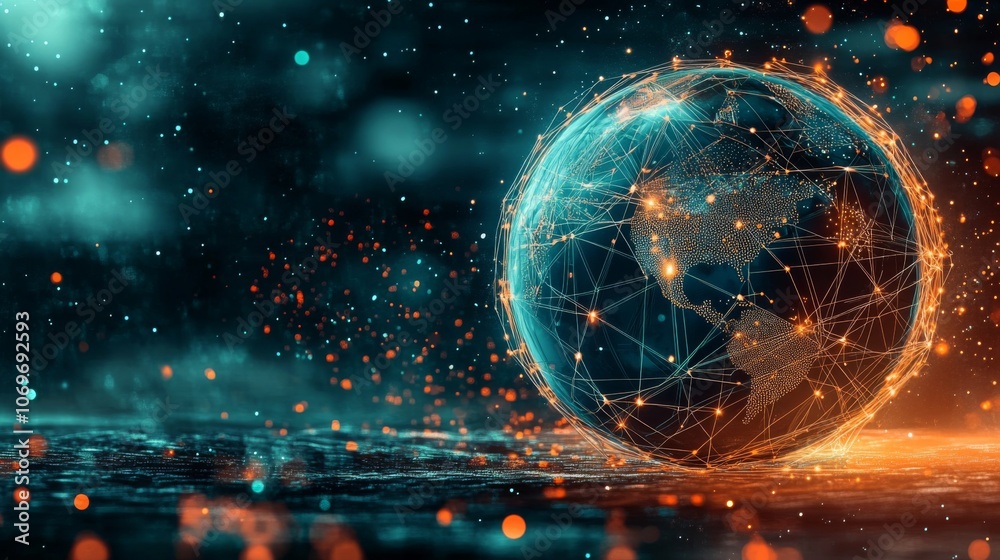 Obraz premium Digital illustration planet space spherical appears to be A watercolor clipart