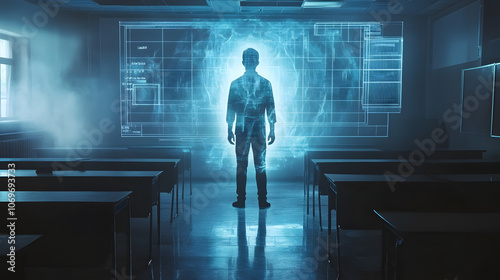 Interactive Holographic Learning: Students and Teachers Using VR, AR, and AI in a Futuristic Classroom with Models, Digital Maps, and Virtual Worlds for Immersive Education photo