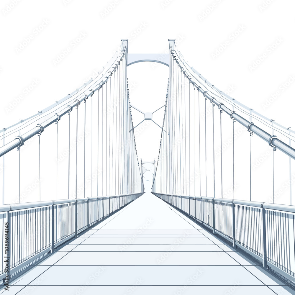 3d rendering of a bridge over the river in white background. 3d rendering of a bridge over the river in white background.
