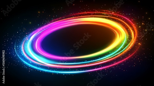 Abstract Rainbow Circle Background