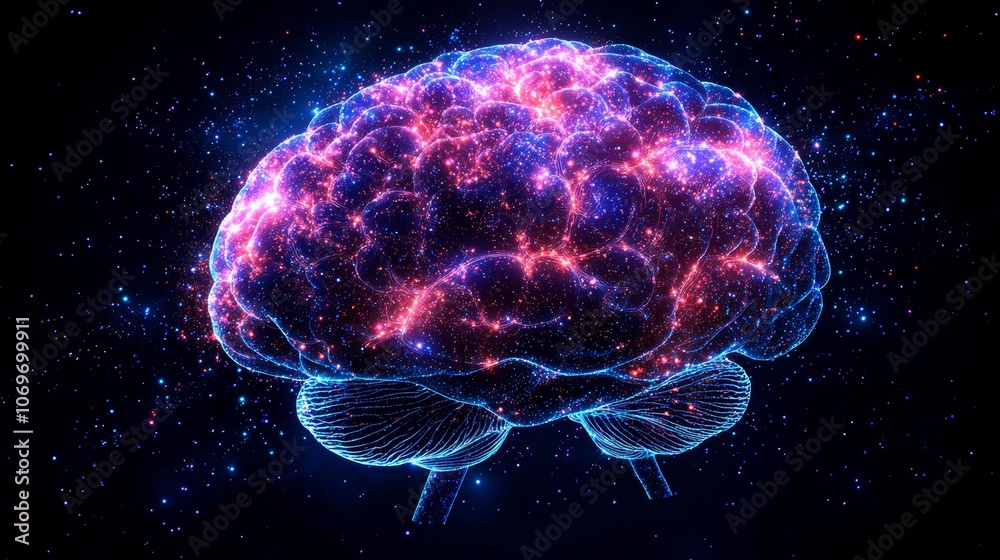 Predictive AI Technology and Brain Visualization Concept Predictive AI Technology and Brain Visualization Concept